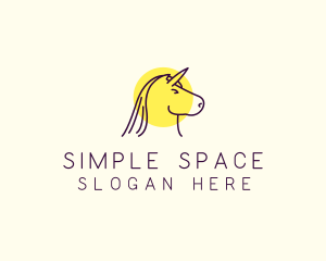 Minimalist Sunset Unicorn logo design