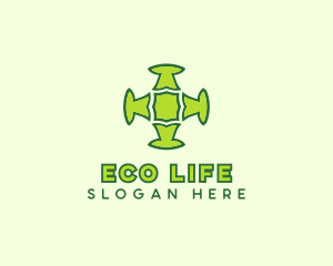 Eco Cross Lawn logo design