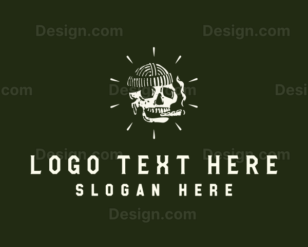 Skull Cigarette Smoking Logo