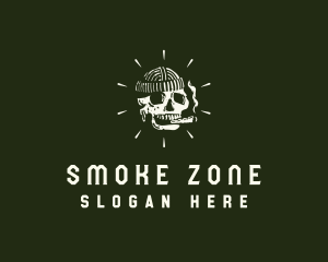 Skull Cigarette Smoking logo design