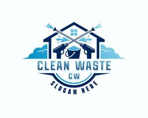 Pressure Cleaning Bucket logo design