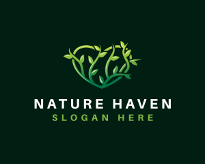 Natural Heart Plant logo design