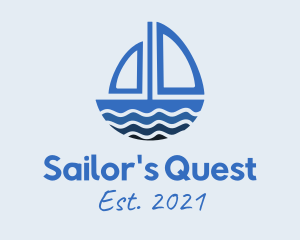 Blue Sea Sailboat logo design