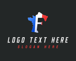 France Map Letter F logo
