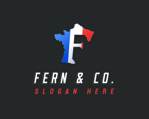 France Map Letter F logo design