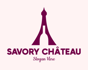 Paris Wine Bottle  logo design