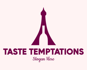 Paris Wine Bottle  logo design