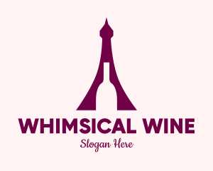 Paris Wine Bottle  logo design