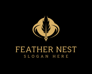 Quill Feather Writer logo design