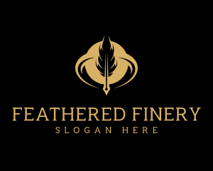 Quill Feather Writer logo design