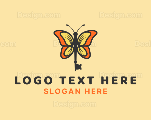 Insect Butterfly Key Logo