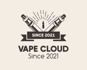 Hipster Vape Banner logo design