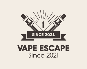 Hipster Vape Banner logo design