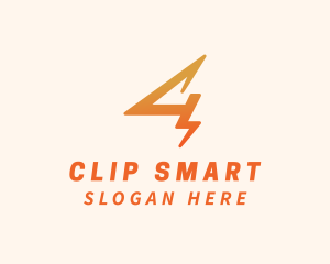 Power Bolt Letter C logo design