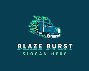 Blazing Truck Courier logo design