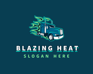 Blazing Truck Courier logo design