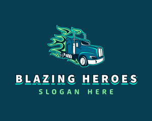 Blazing Truck Courier logo design