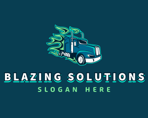 Blazing Truck Courier logo design