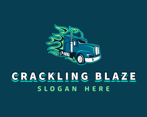 Blazing Truck Courier logo design