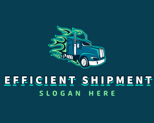 Blazing Truck Courier logo design