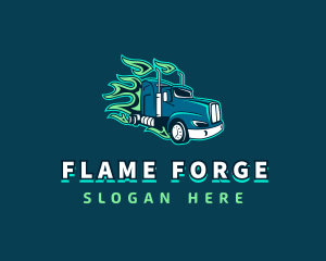 Blazing Truck Courier logo design