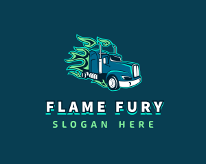 Blazing Truck Courier logo design