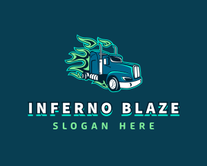 Blazing Truck Courier logo design