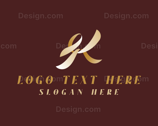 Gold Elegant Ribbon Logo