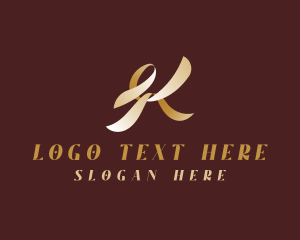 Gold Elegant Ribbon logo