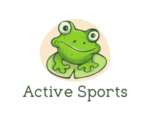Green Frog Cartoon logo