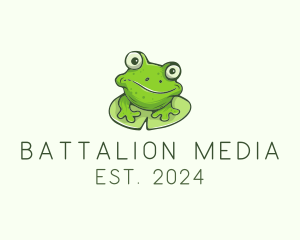 Green Frog Cartoon logo design