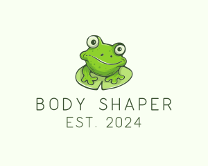 Green Frog Cartoon logo design