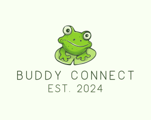 Green Frog Cartoon logo design