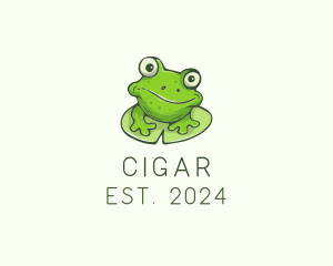 Green Frog Cartoon logo design