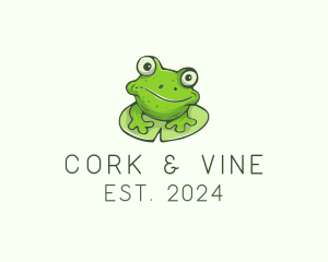 Green Frog Cartoon logo design