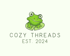 Green Frog Cartoon logo design