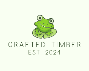 Green Frog Cartoon logo design