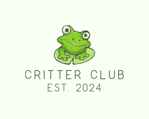 Green Frog Cartoon logo design