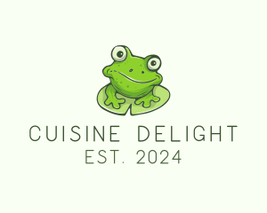 Green Frog Cartoon logo design