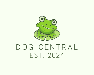 Green Frog Cartoon logo design