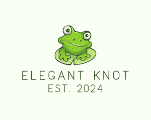 Green Frog Cartoon logo design