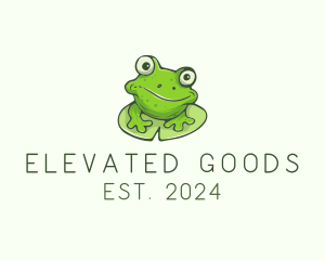 Green Frog Cartoon logo design