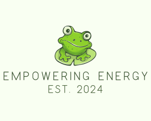 Green Frog Cartoon logo design