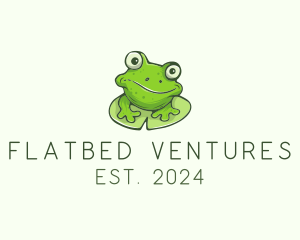 Green Frog Cartoon logo design