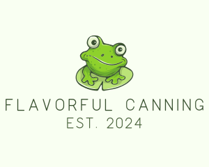 Green Frog Cartoon logo design