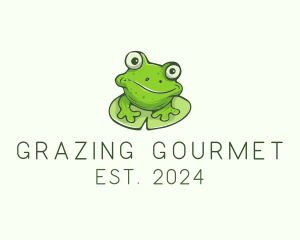 Green Frog Cartoon logo design