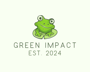 Green Frog Cartoon logo