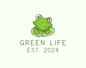 Green Frog Cartoon logo design