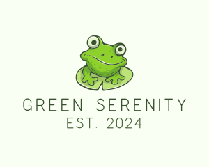 Green Frog Cartoon logo design