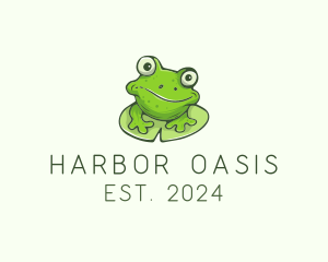 Green Frog Cartoon logo design